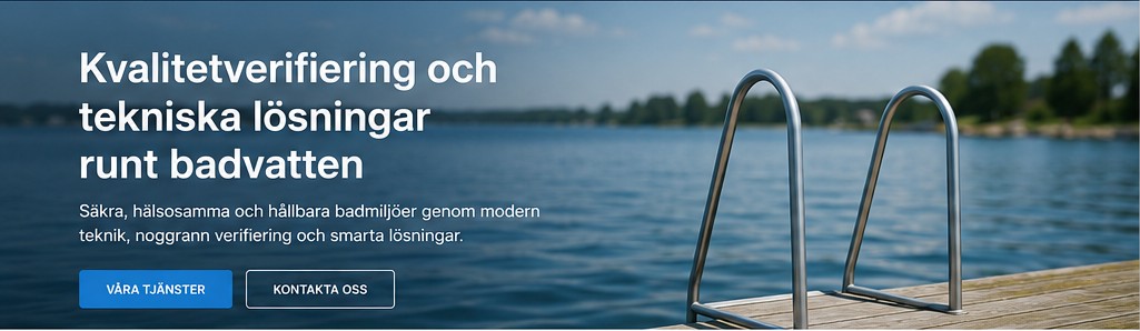 Brygga och badstege vid klart badvatten